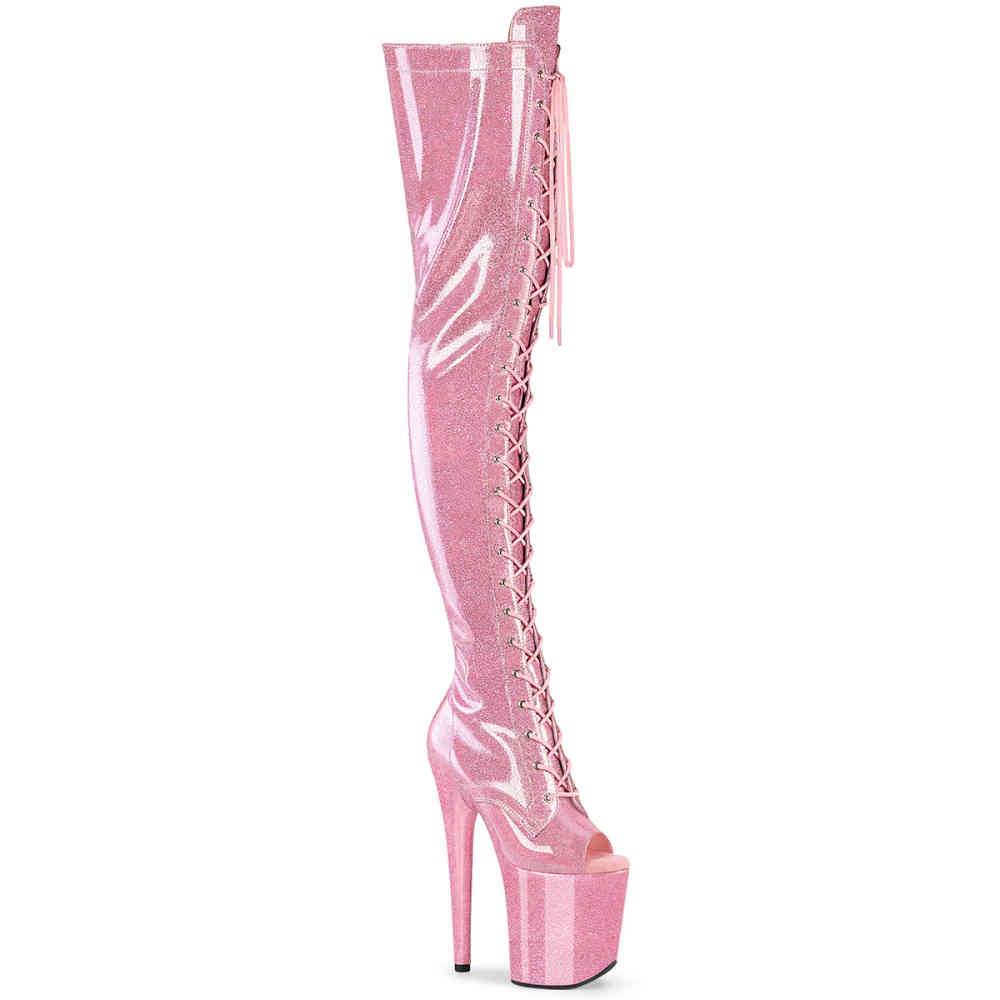 Pleaser - FLAMINGO3021GP Plateau Overknee Laarzen - Roze Product image